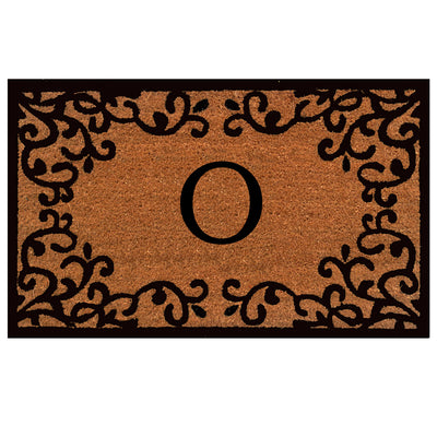 Laurel Monogram Printed Natural Coir Doormat