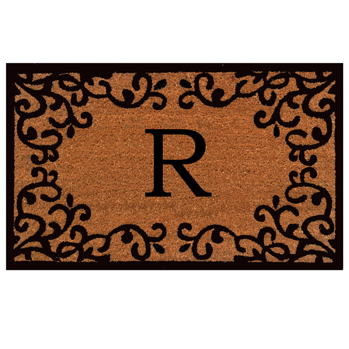 Laurel Monogram Printed Natural Coir Doormat