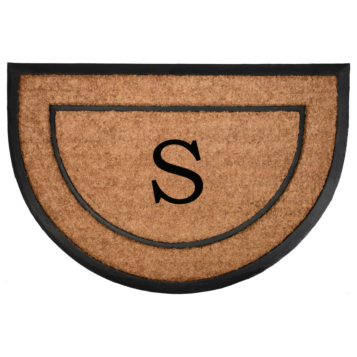 The Commodore Coir & Rubber Halfround Monogram Doormat