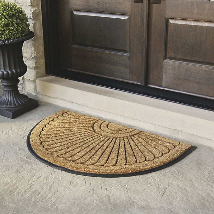 Sunburst Coir & Rubber Halfround Doormat