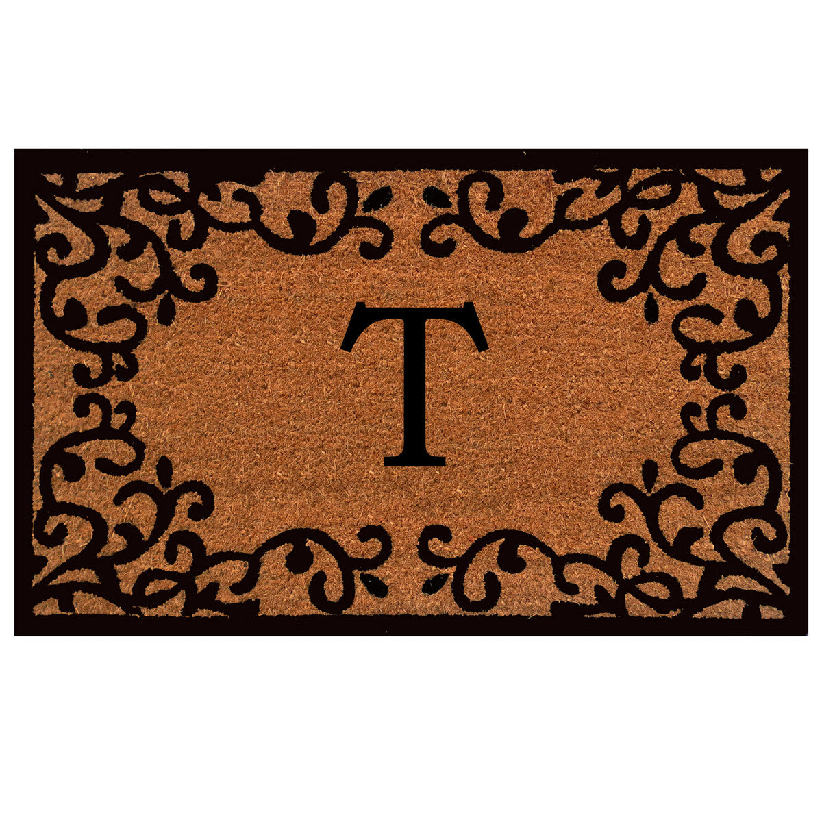 Laurel Monogram Printed Natural Coir Doormat