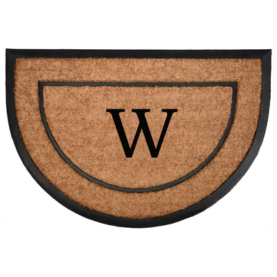 The Commodore Coir & Rubber Halfround Monogram Doormat