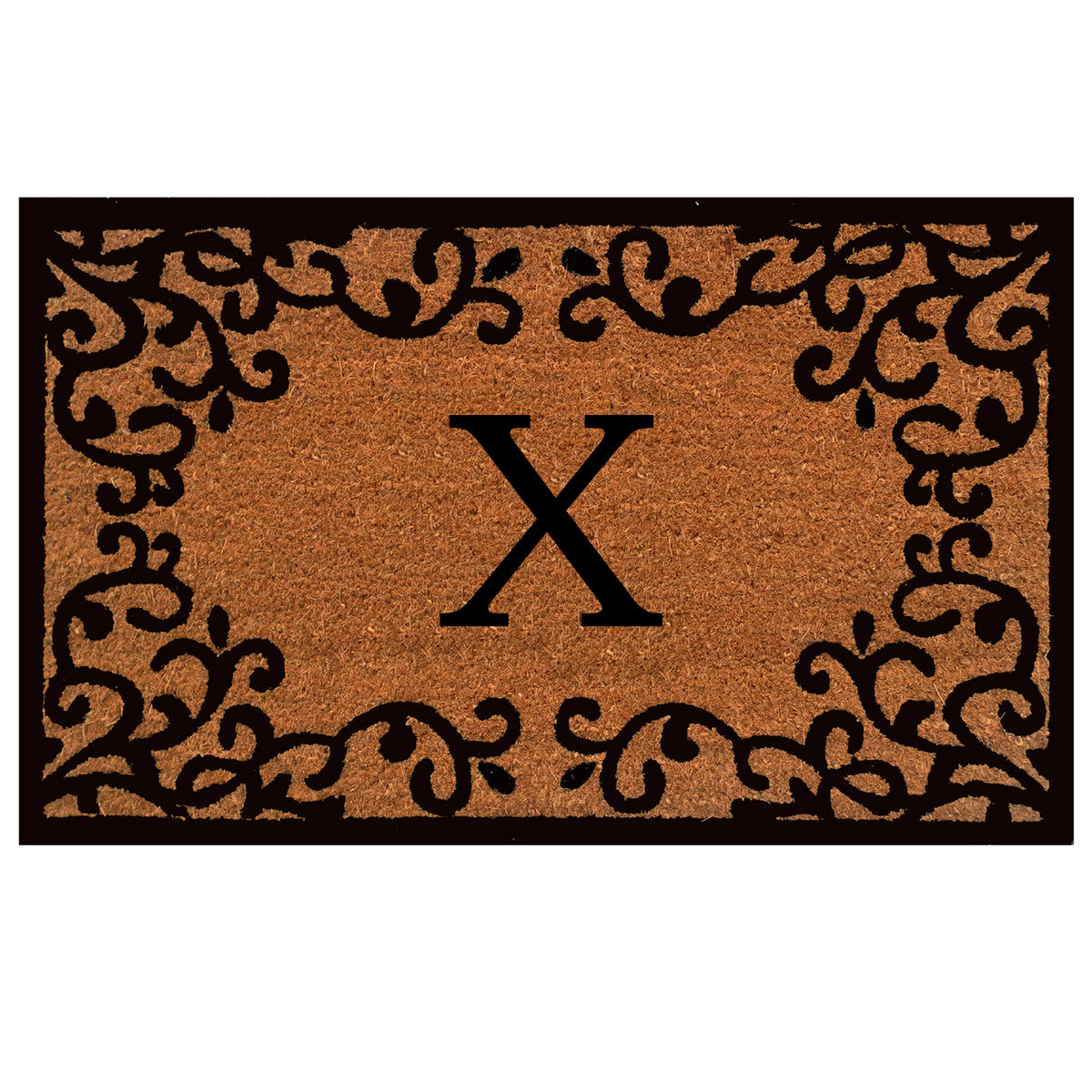 Laurel Monogram Printed Natural Coir Doormat