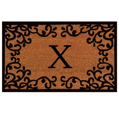 Laurel Monogram Printed Natural Coir Doormat