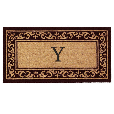 Wellington Coir Monogram Doormat