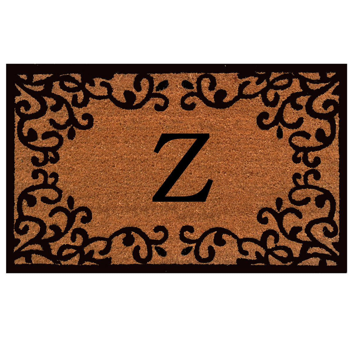 Laurel Monogram Printed Natural Coir Doormat