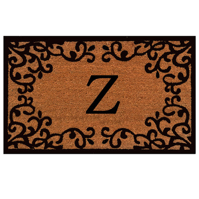 Laurel Monogram Printed Natural Coir Doormat