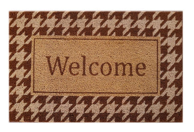 Welcome Houndstooth Doormat Doormats Brush, Coco, Coir, Doormats, Premium - DC Home 