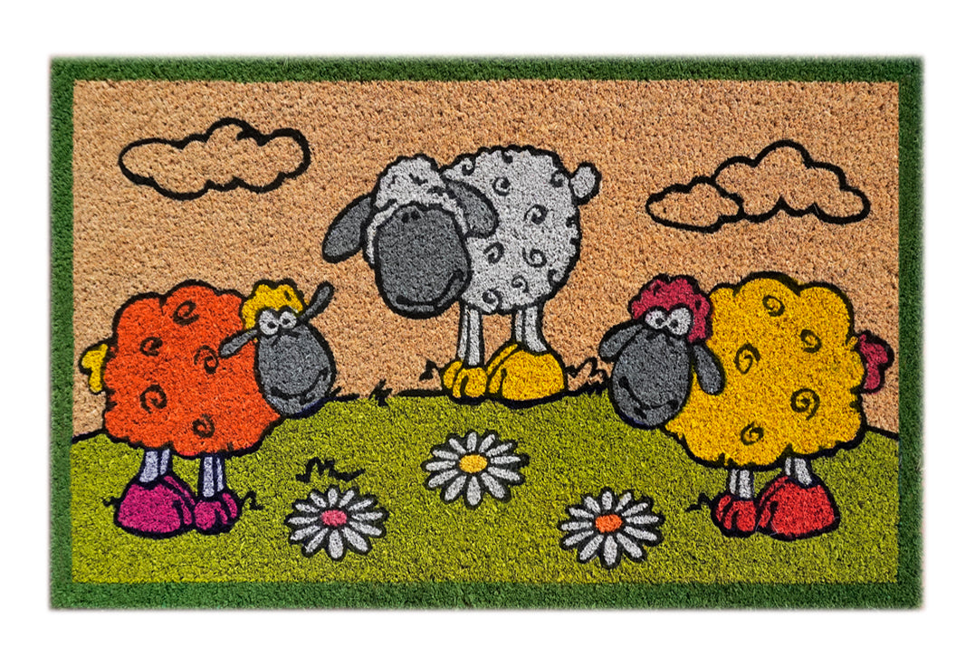 Playful Sheep Coir Doormat