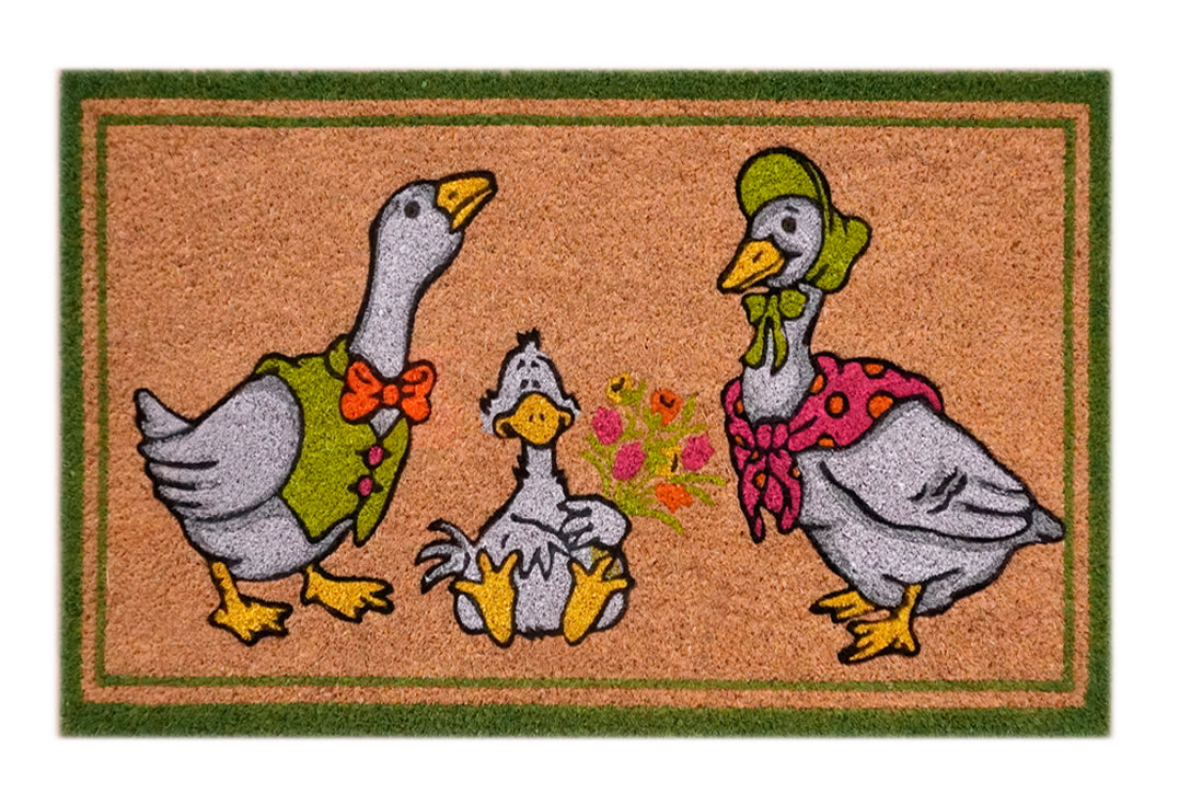 Goose Family Printed Natural Coir Doormat