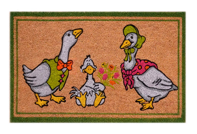 Goose Family Printed Natural Coir Doormat