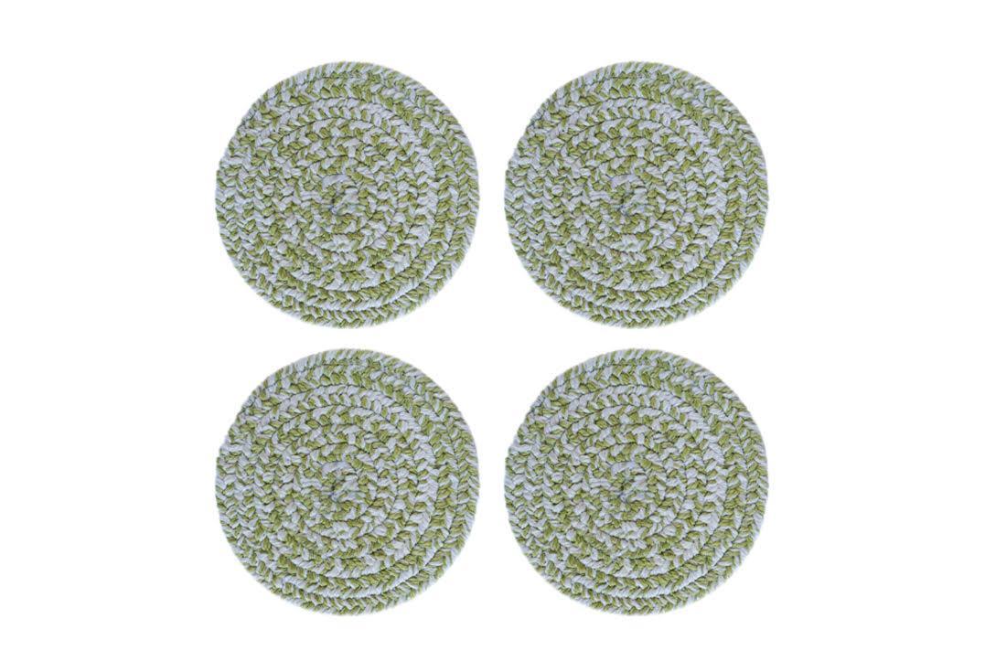 Handmade Woodbine Green Round Coasters ,Olefin Coasters