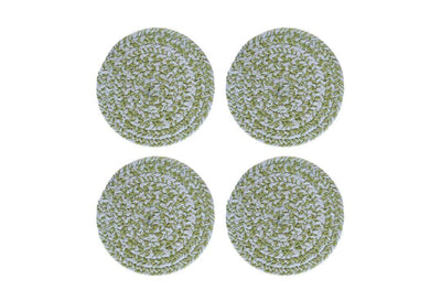 Handmade Woodbine Green Round Coasters ,Olefin Coasters