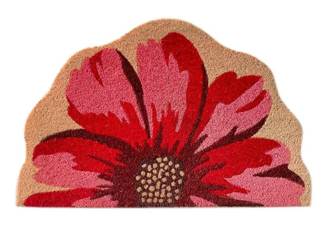 Blooming Floret Half Round Coir Doormat