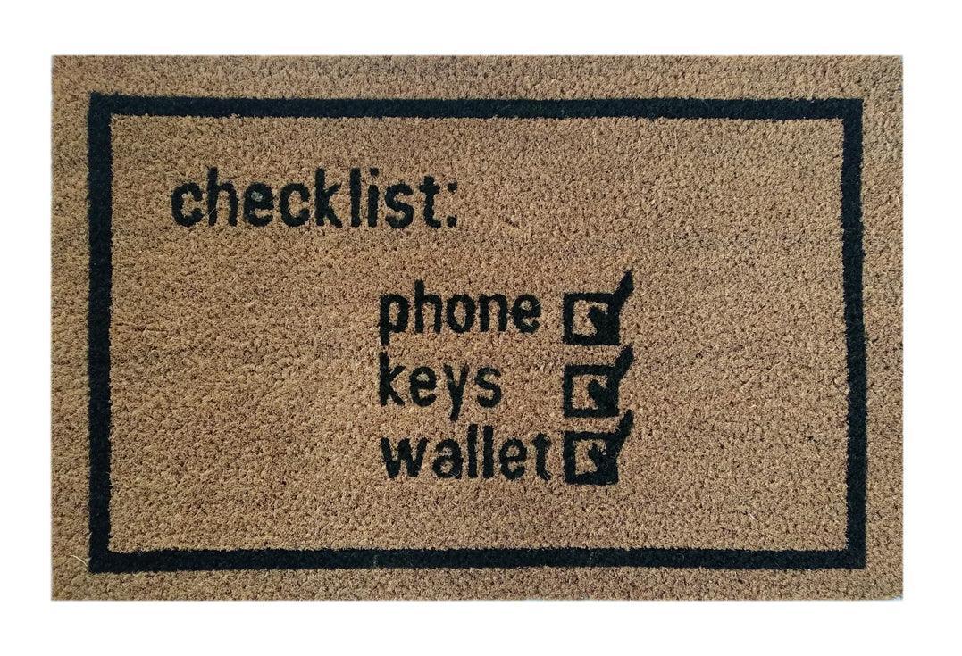 Checklist Printed Coir Doormat