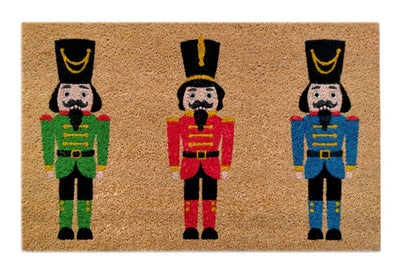 Christmas Nutcracker Printed Natural Coir Doormat