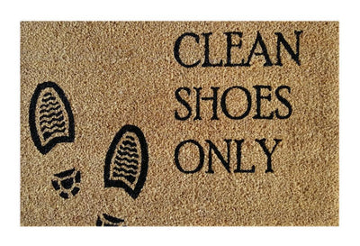 Clean Shoes Only Doormat Doormats Brush, Coco, Coir, Doormats, Premium - DC Home 