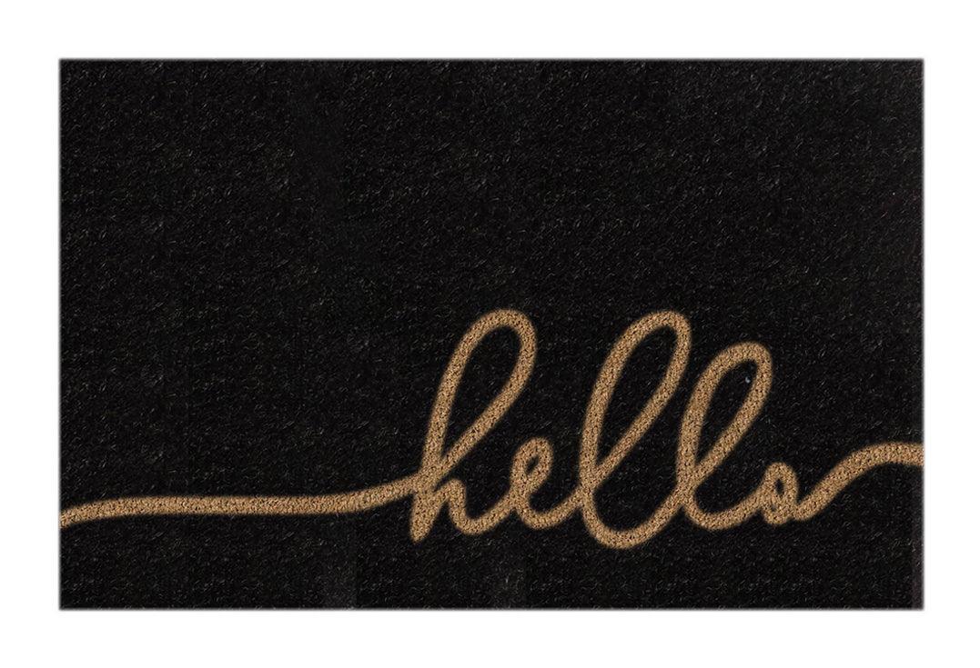 Cursive Hello Printed Natural Coir Doormat