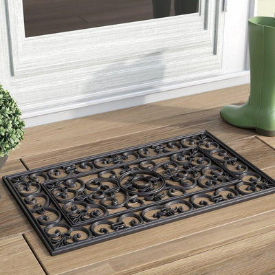 French Lily Doormat Rubber Doormats Doormats, Premium, Recycled, Rubber, Stylish, Weatherproof - DC Home 