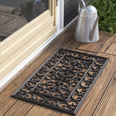 French Lily Doormat Rubber Doormats Doormats, Premium, Recycled, Rubber, Stylish, Weatherproof - DC Home 