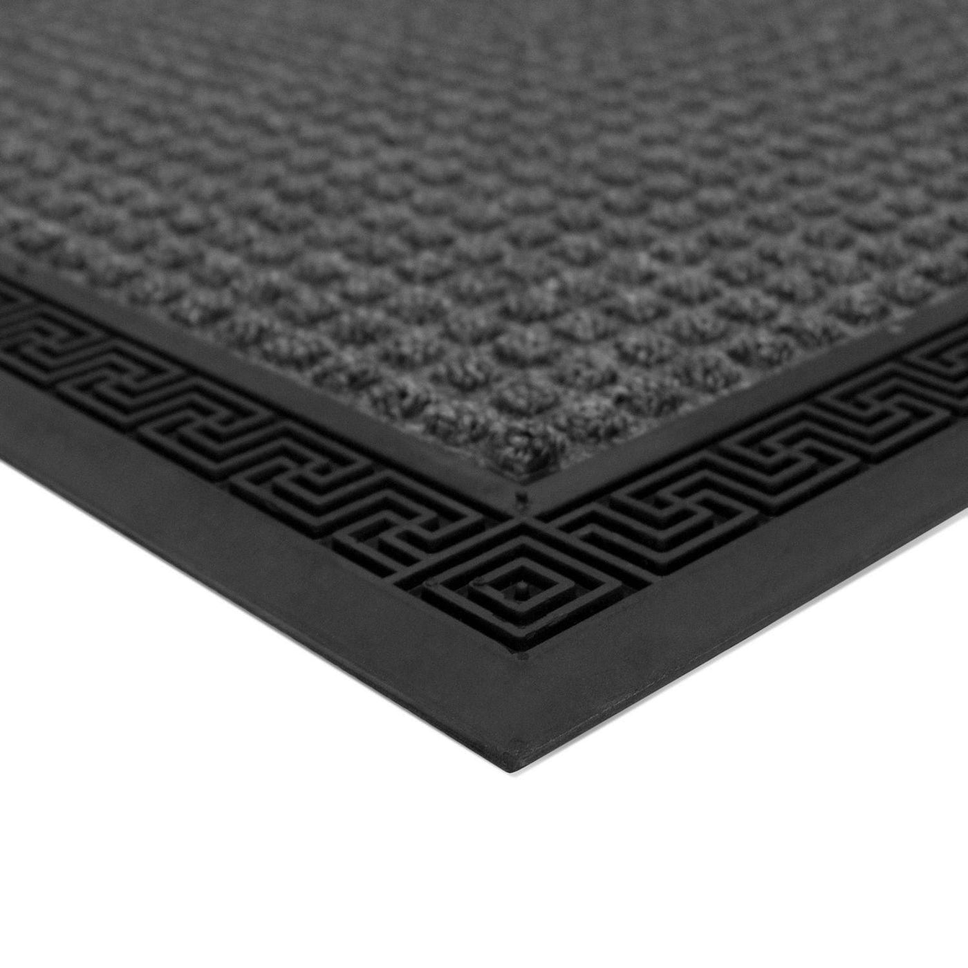 Olefin With Rubber Greek Key Waffle Doormat