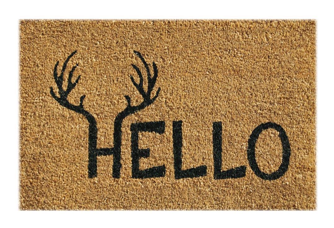 H-Antler Printed Natural  Coir Doormat