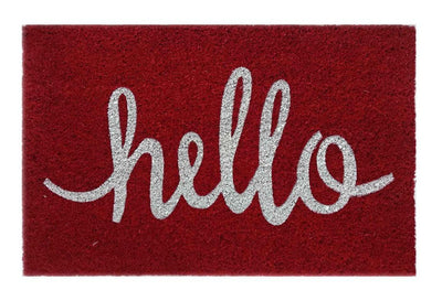 Hello Printed Natural Coir Doormat