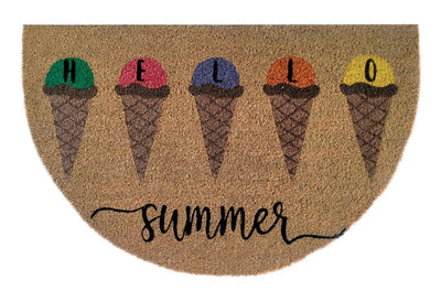 Hello Summer Ice cream Printed Natural Coir Doormat