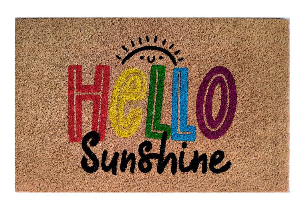 Hello Sunshine Printed Natural Coir Doormat