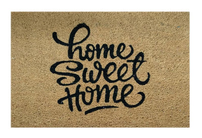 Home Sweet Home Handwritten Style Printed Natural Coir Doormat