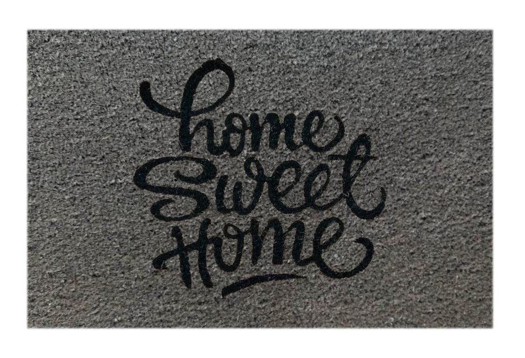 Home Sweet Home Handwritten Style Printed Natural Coir Doormat