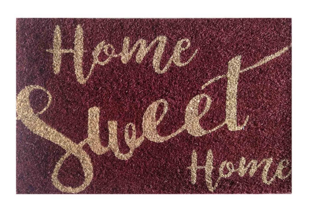 Home Sweet Home Script Printed Natural Coir Doormat