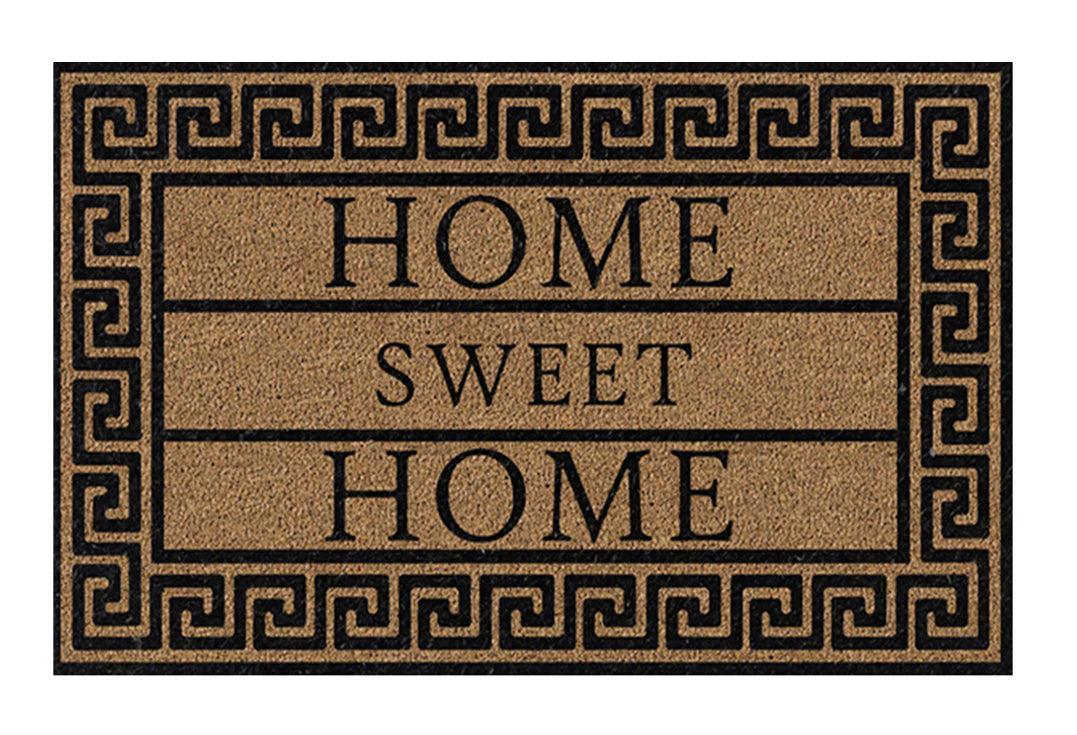 Home Sweet Home Greek key  Natural Coir Doormat, Coco, Coir, Doormats, Geometric, Premium 