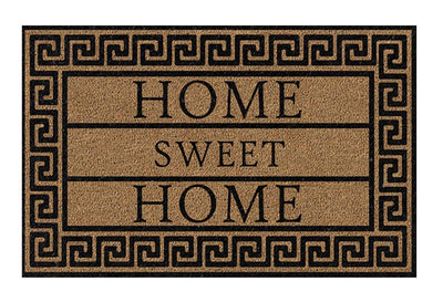 Home Sweet Home Greek key  Natural Coir Doormat, Coco, Coir, Doormats, Geometric, Premium 