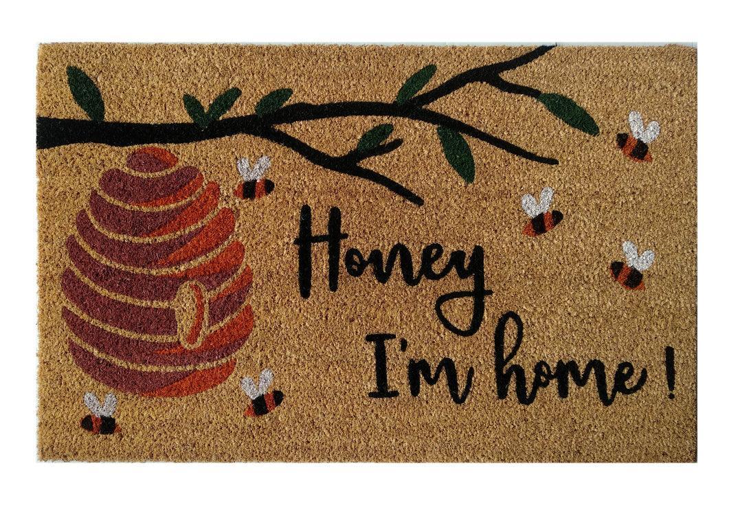 Honey I'm Home Printed Natural Coir Doormat