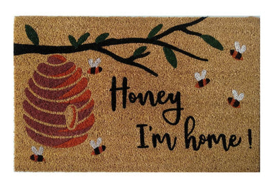 Honey I'm Home Printed Natural Coir Doormat