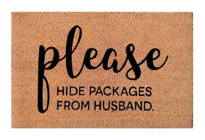 Husband/Hide Packages Printed Natural Coir Doormat