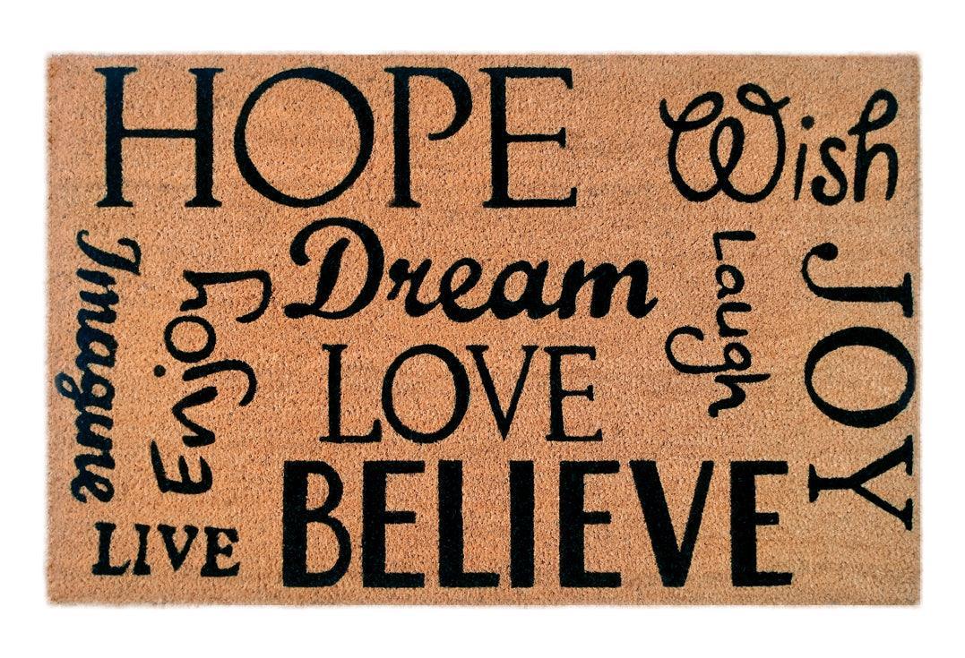 Motivating Text Printed Indoor Coir Doormat