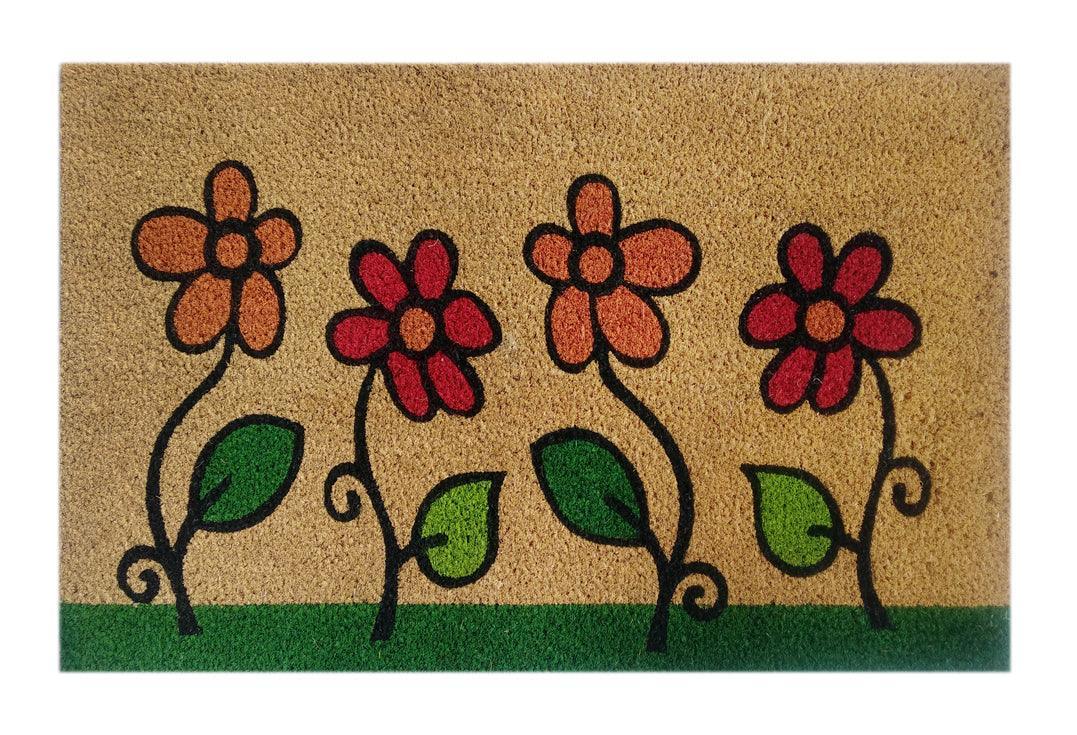 Kiddy Flower Printed Natural Coir Doormat