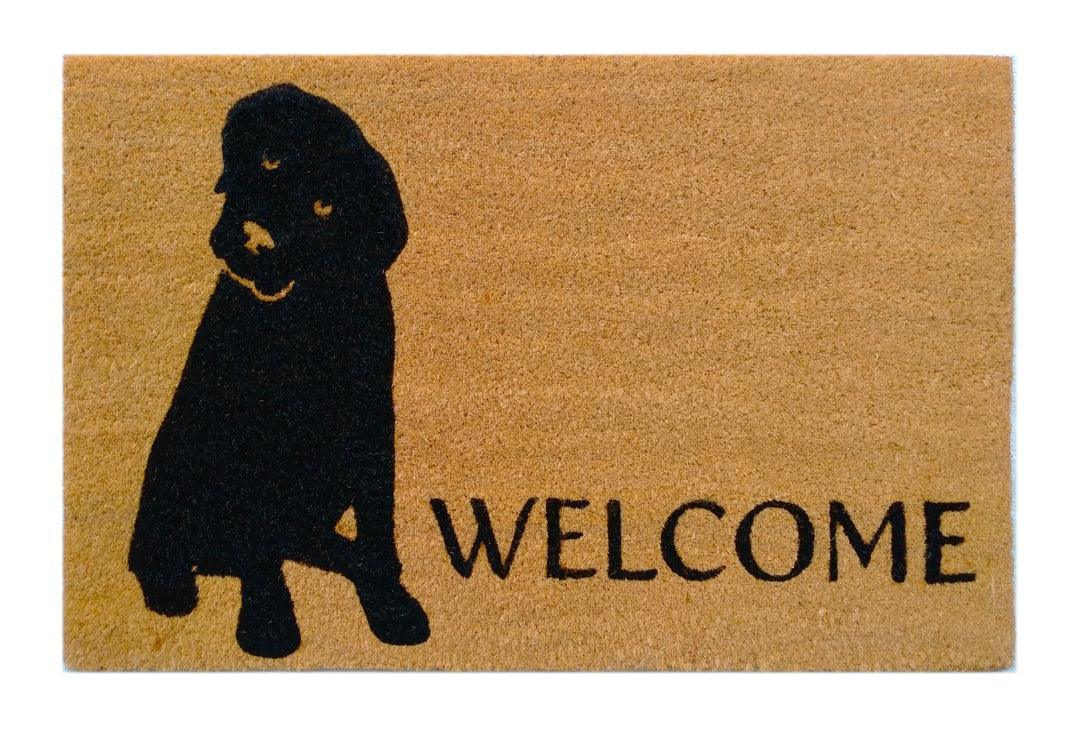 Labrador Welcome Printed Natural Coir Doormat