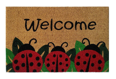 Ladybug Welcome Printed Natural Coir Doormat