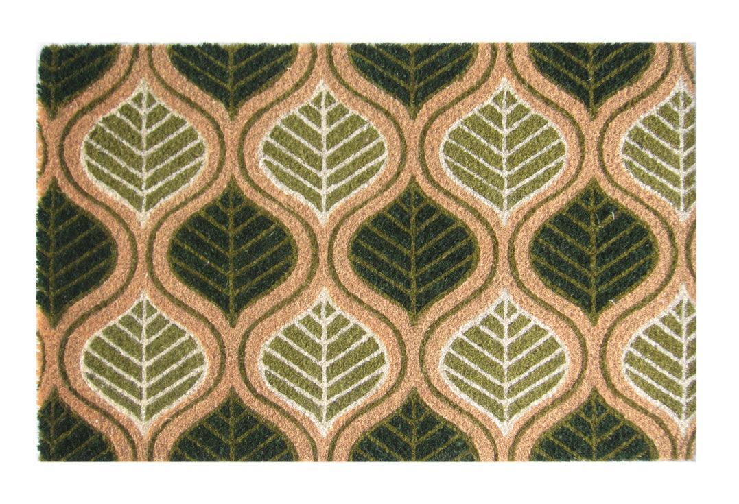 Leafy Prism Printed Natural Coir Doormat