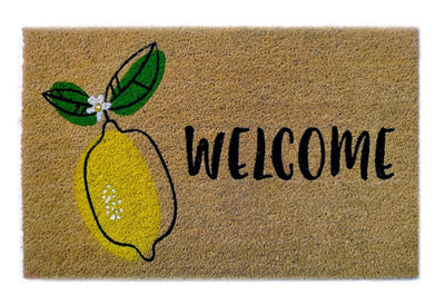 Lemony Welcome Printed Natural Coir Doormat