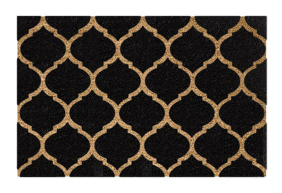 Moroccan Trellis Printed Natural Coir Doormat, Outdoor mats