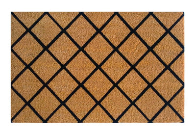 Netted Trellis Printed Natural Coir Doormat, Outdoor mats