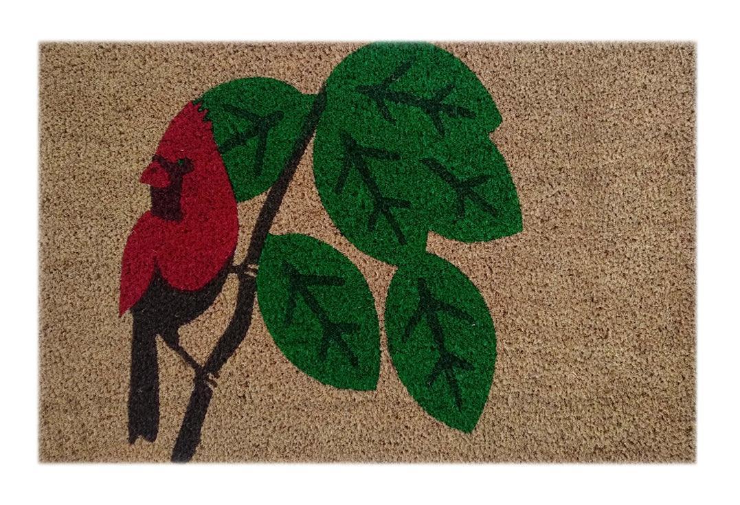 Northern Cardinal Doormat Doormats Birds, Brush, Coco, Coir, Doormats, Premium - DC Home 