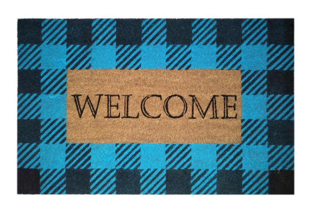 Plaid Script Doormat Doormats Brush, Coco, Coir, Doormats, Premium - DC Home 