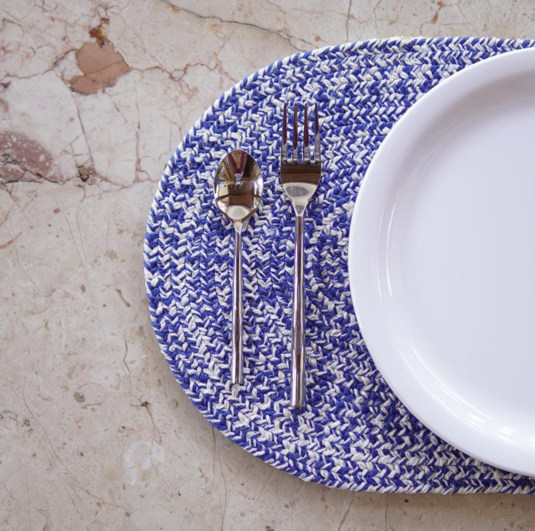 Salda Tablemat, Cobalt Blue Tablemat Braid, Braided, Polypropylene, PP, Premium, Stylish - DC Home 