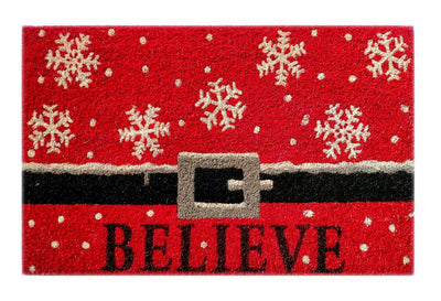 Santa's Belt Script Doormat Doormats Brush, Christmas, Coco, Coir, Doormats, Premium - DC Home 