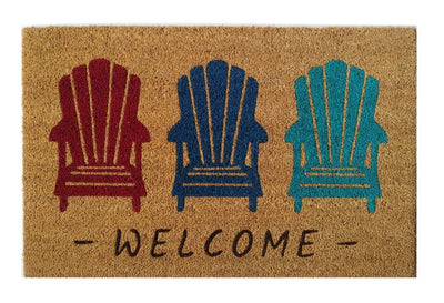 Three Chair Welcome Doormat Doormats Brush, Coco, Coir, Doormats, Premium - DC Home 